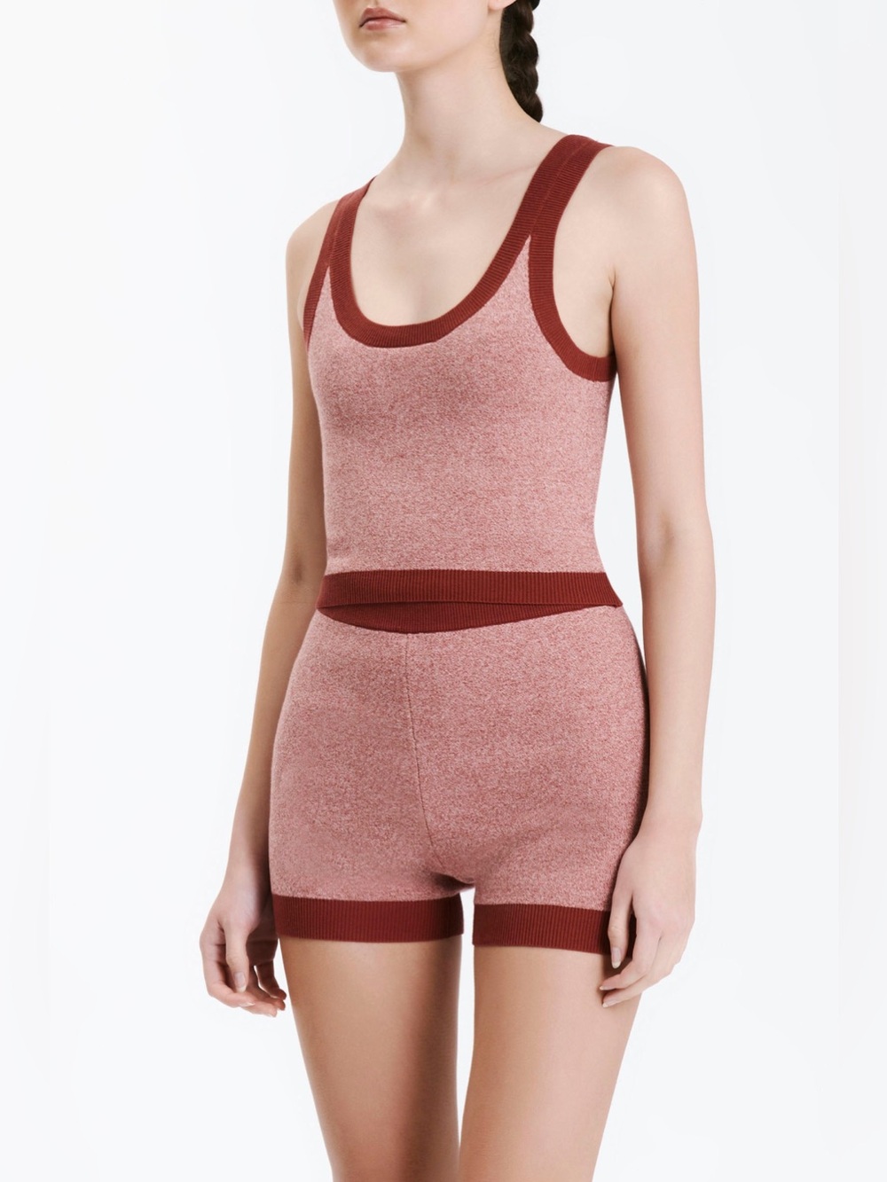 NWT NUDE LUCY ACTIVE KNIT TANK Color Chilli Scoop Neck Size Small Retails $90